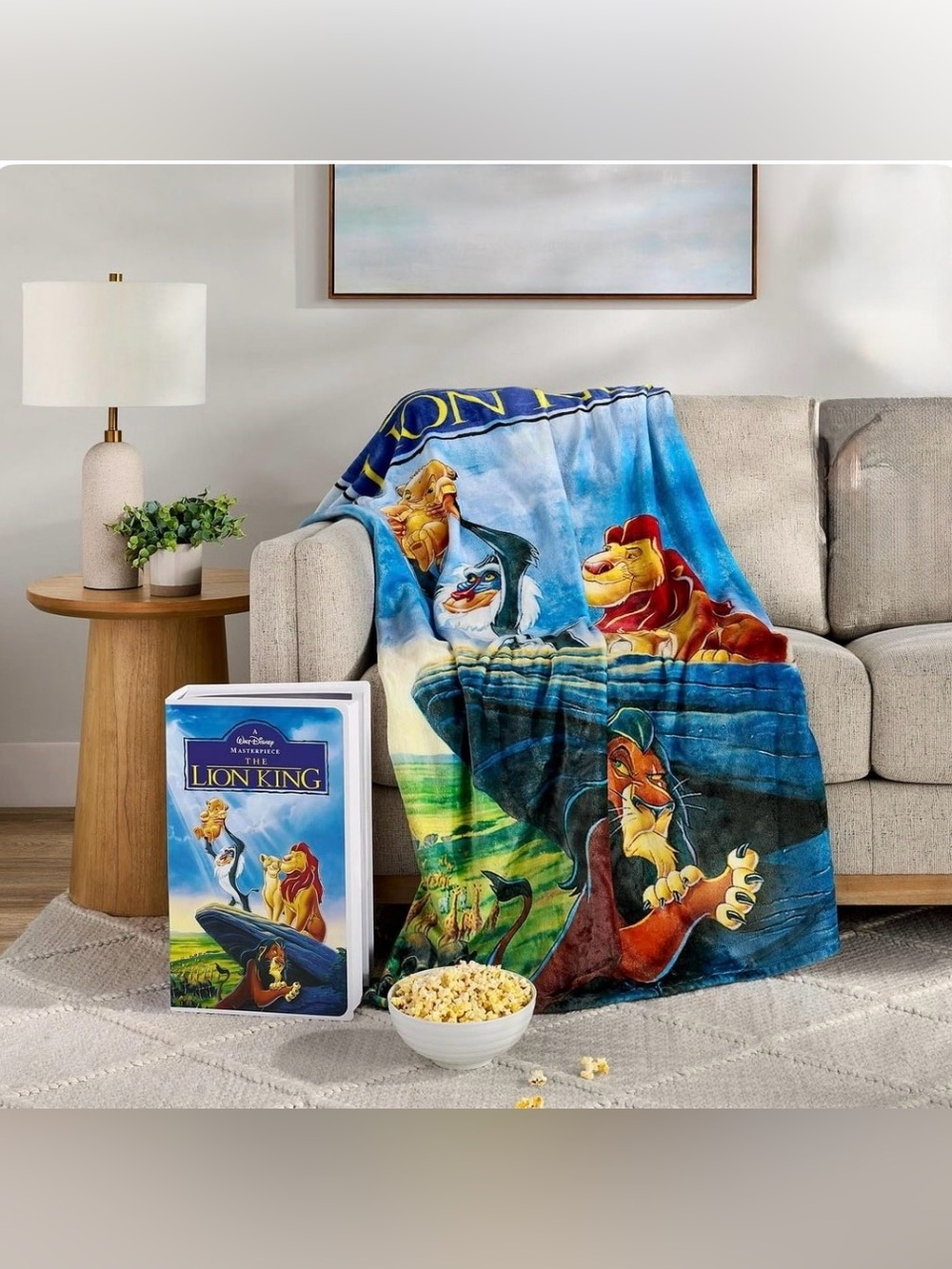 NEW SEALED Disney LION KING VHS Boxed Silk Touch Throw Blanket 50×70"